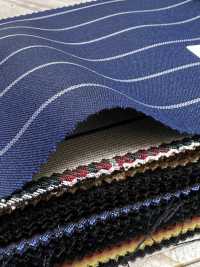SK5524-BL Tessuto Elasticizzato Standard Giapponese In Seta E Lana, A Righe Blu Navy[Tessile] Immagini aggiuntive