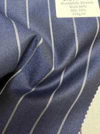 SK5524-BL Tessuto Elasticizzato Standard Giapponese In Seta E Lana, A Righe Blu Navy[Tessile] Immagini aggiuntive