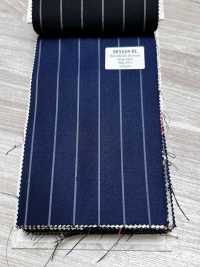 SK5524-BL Tessuto Elasticizzato Standard Giapponese In Seta E Lana, A Righe Blu Navy[Tessile] Immagini aggiuntive