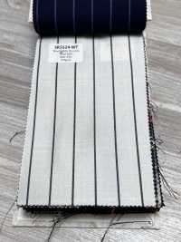 SK5524-WT Tessuto Elasticizzato Standard Giapponese A Righe Bianco In Lana E Seta[Tessile] Immagini aggiuntive