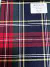 SK5536-NV Tessuto A Quadri Elasticizzato Standard Giapponese In Seta E Lana, Blu Navy