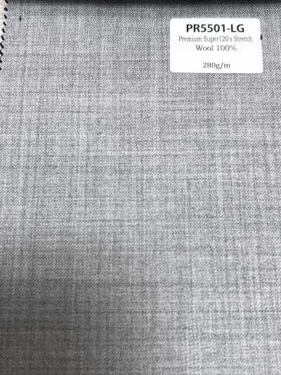 PR5501-LG Classico Made in Japan Premium Super120's elasticizzato tinta unita grigio chiaro
