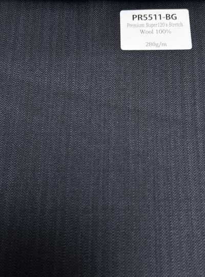 PR5511-BG Standard di produzione giapponese premium Super120's elasticizzato tinta unita blu-grigio