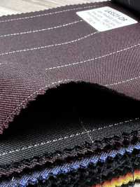 LA5521-DR Classico tessuto a righe elasticizzato in seta lamé e lana, rosso scuro[Tessile] HOSOI SYOJI Immagini aggiuntive
