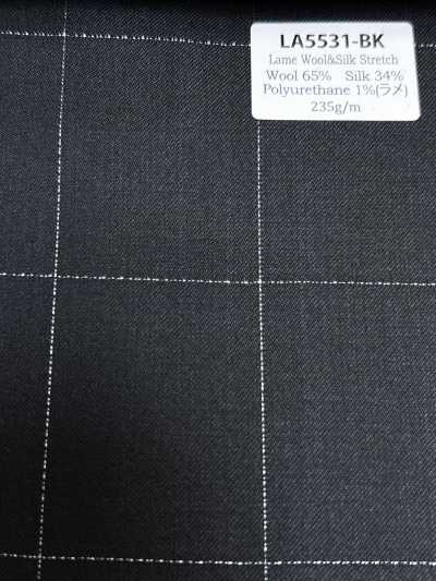LA5531-BK Classico scozzese elasticizzato in seta, lamé e lana nero Made in Japan