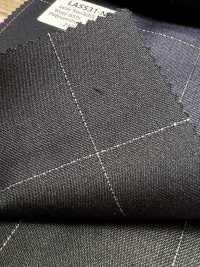 LA5531-NV Classico tessuto a quadri elasticizzato in lana e seta lamé blu navy Made in Japan[Tessile] HOSOI SYOJI Immagini aggiuntive