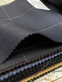 LA5531-NV Classico tessuto a quadri elasticizzato in lana e seta lamé blu navy Made in Japan[Tessile] HOSOI SYOJI Immagini aggiuntive