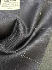 LA5531-NV Classico tessuto a quadri elasticizzato in lana e seta lamé blu navy Made in Japan[Tessile] HOSOI SYOJI Immagini aggiuntive