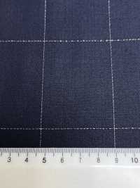 LA5531-NV Classico tessuto a quadri elasticizzato in lana e seta lamé blu navy Made in Japan[Tessile] HOSOI SYOJI Immagini aggiuntive