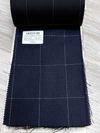 LA5531-NV Classico tessuto a quadri elasticizzato in lana e seta lamé blu navy Made in Japan[Tessile] HOSOI SYOJI Immagini aggiuntive