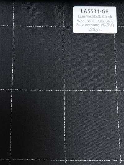LA5531-GR Classico Made in Japan in seta, lamé e lana elasticizzata a quadri verde