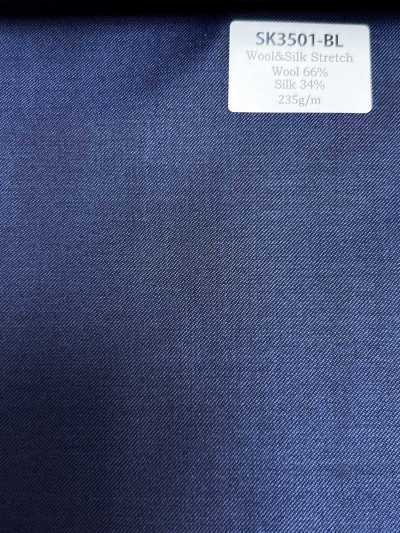 SK3501-BL Standard giapponese in seta e lana elasticizzata blu