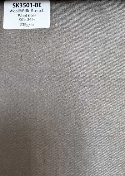 SK3501-BE Classico beige elasticizzato in seta e lana di produzione giapponese