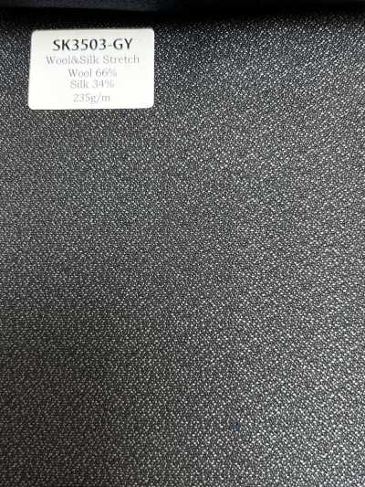 SK3503-GY Tessuto elasticizzato standard in seta e lana giapponese, grigio