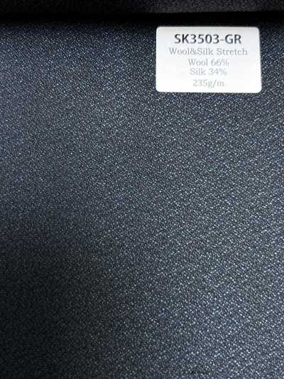 SK3503-GR Standard seta-lana elasticizzata verde giapponese