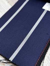 SK3523-NV Classico tessuto a righe elasticizzato in seta e lana di produzione giapponese, blu navy[Tessile] Immagini aggiuntive