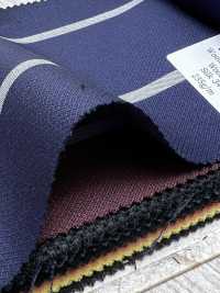 SK3523-NV Classico tessuto a righe elasticizzato in seta e lana di produzione giapponese, blu navy[Tessile] Immagini aggiuntive