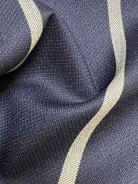 SK3523-NV Classico tessuto a righe elasticizzato in seta e lana di produzione giapponese, blu navy[Tessile] Immagini aggiuntive