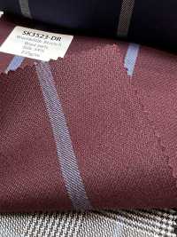 SK3523-DR Standard giapponese in seta e lana elasticizzata a righe rosso scuro[Tessile] Immagini aggiuntive