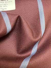 SK3523-DR Standard giapponese in seta e lana elasticizzata a righe rosso scuro[Tessile] Immagini aggiuntive
