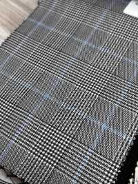 SK3532-GY Classico tessuto a quadri grigio elasticizzato in seta e lana, prodotto in Giappone[Tessile] Immagini aggiuntive