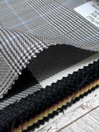 SK3532-GY Classico tessuto a quadri grigio elasticizzato in seta e lana, prodotto in Giappone[Tessile] Immagini aggiuntive