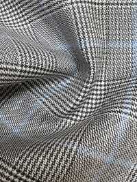 SK3532-GY Classico tessuto a quadri grigio elasticizzato in seta e lana, prodotto in Giappone[Tessile] Immagini aggiuntive
