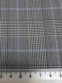 SK3532-GY Classico tessuto a quadri grigio elasticizzato in seta e lana, prodotto in Giappone[Tessile] Immagini aggiuntive