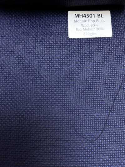 MH4501-BL Hopsack in mohair blu di produzione giapponese standard
