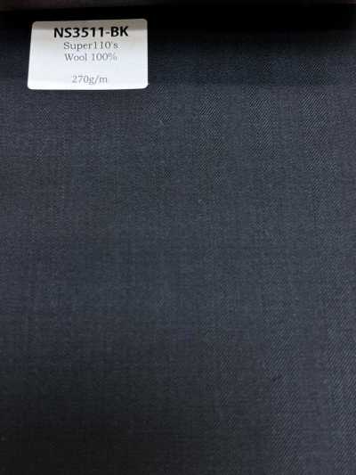 NS3511-BK Lana Super 110’s elasticizzata nera di produzione giapponese standard