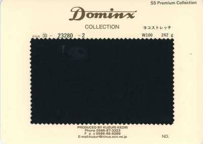 23280-2 Collezione pantaloni standard elasticità orizzontale 100% lana DOMINX Collezione Premium Nero