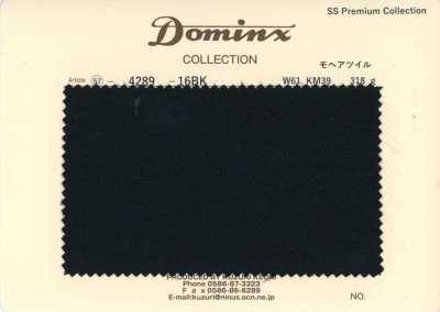 4289-16BK Twill in mohair standard Kid Mohair DOMINX Collezione Premium Antracite