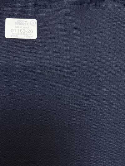 01163-26 26AW HERDREX [Seta e lana] Seta e lana blu navy tinta unita