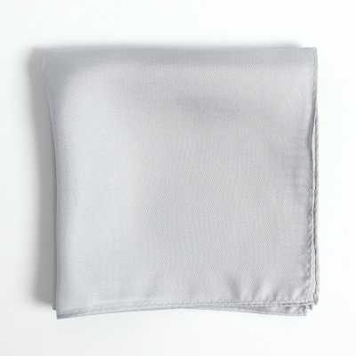 CF-1203-OUT [Outlet] Seta a tessitura twill Made in Japan 16 momme, fazzoletto da taschino grigio chiaro