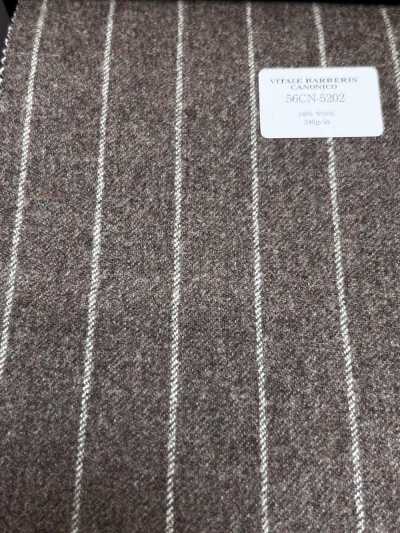 56CN5202 CANONICO ORIGINAL Flanella di lana a righe marrone/beige