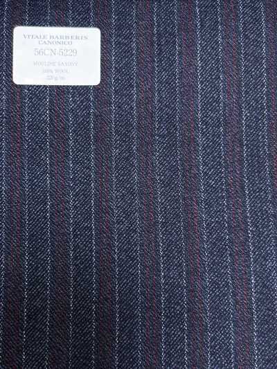 56CN5229 CANONICO 21 MOULINE SAXONY a righe blu navy/rosso