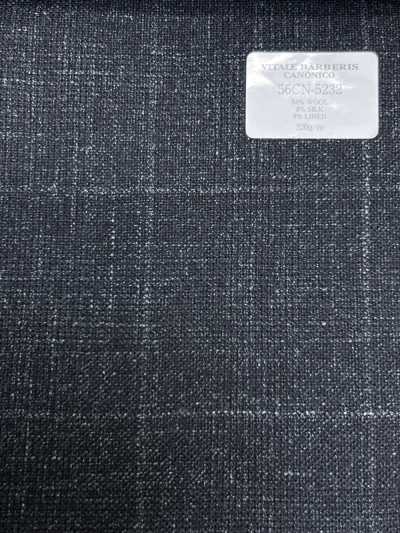 56CN5232 CANONICO WOOL SILK & LINEN TESSUTO PER ABITI FANTASIA Verde/Crema a quadri finestra