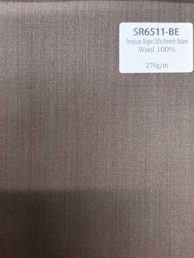 Standard Made in Japan Premium Super 120's a un capo Stretch Solaro Beige senza motivo iridescente