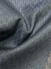 LA6511-NV Lamé di seta e lana elasticizzato a righe blu navy, prodotto in Giappone[Tessile] HOSOI SYOJI Immagini aggiuntive