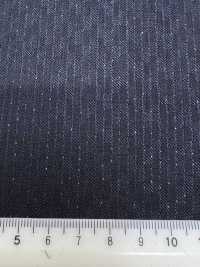 LA6511-NV Lamé di seta e lana elasticizzato a righe blu navy, prodotto in Giappone[Tessile] HOSOI SYOJI Immagini aggiuntive