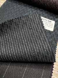 LA6511-GR Tessuto elasticizzato in lana, seta e lamé a righe verdi di produzione giapponese[Tessile] HOSOI SYOJI Immagini aggiuntive