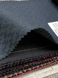 LA6511-GR Tessuto elasticizzato in lana, seta e lamé a righe verdi di produzione giapponese[Tessile] HOSOI SYOJI Immagini aggiuntive
