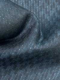 LA6511-GR Tessuto elasticizzato in lana, seta e lamé a righe verdi di produzione giapponese[Tessile] HOSOI SYOJI Immagini aggiuntive