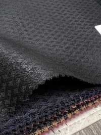 SK6511-BK Tessuto elasticizzato in seta e lana, motivo a rombi nero, di produzione giapponese[Tessile] HOSOI SYOJI Immagini aggiuntive