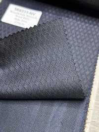 SK6511-NV Prodotto in Giappone seta lana elasticizzata motivo a rombi blu navy[Tessile] HOSOI SYOJI Immagini aggiuntive