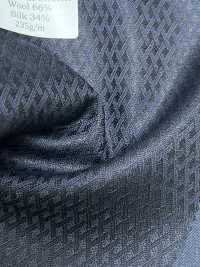 SK6511-NV Prodotto in Giappone seta lana elasticizzata motivo a rombi blu navy[Tessile] HOSOI SYOJI Immagini aggiuntive