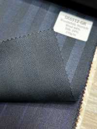 SK6512-GR Lana e seta elasticizzata a righe marroni, di fabbricazione giapponese[Tessile] HOSOI SYOJI Immagini aggiuntive