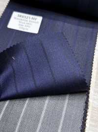 SK6521-NV Lana e seta elasticizzata a righe marroni, di fabbricazione giapponese[Tessile] HOSOI SYOJI Immagini aggiuntive
