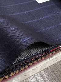 SK6521-NV Lana e seta elasticizzata a righe marroni, di fabbricazione giapponese[Tessile] HOSOI SYOJI Immagini aggiuntive