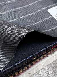 SK6521-GY Seta e lana elasticizzata a righe grigie, made in Japan[Tessile] HOSOI SYOJI Immagini aggiuntive
